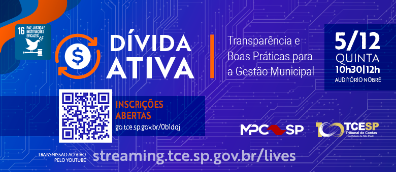 ‘Dívida Ativa: Transparência e Boas Práticas para a Gestão Municipal’ acontece em dezembro